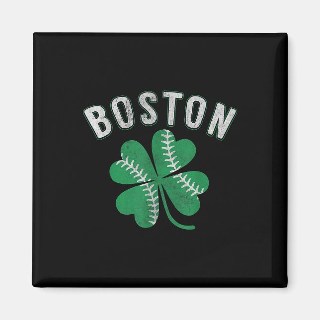 Kleeblatt Baseball Clover Boston St Patricks Day Magnet (Vorne)