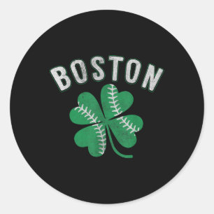 Kleeblatt Baseball Clover Boston St Patricks Day Runder Aufkleber