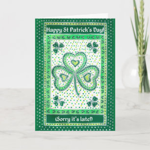Kleeblatt Belated St Patrick's Day Card Karte