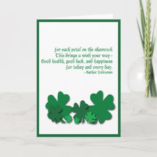 Kleeblatt Blessing Saint Patrick's Day Card Karte
