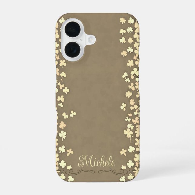 Kleeblatt Border Bliss iPhone 16 Hülle (Rückseite)