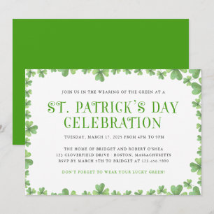 Kleeblatt Border St. Patrick's Day Party Einladung