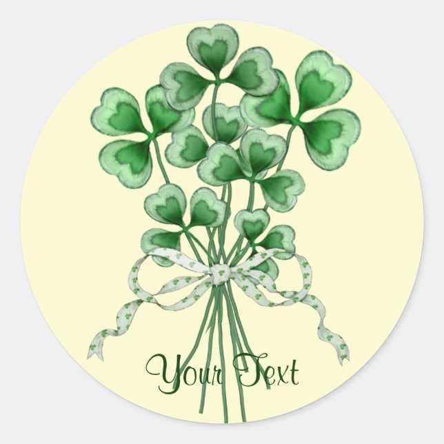 Kleeblatt Bouquet Runder Aufkleber (Vorderseite)