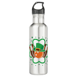 Kleeblatt Bowling Bowler St. Patricks Day Edelstahlflasche