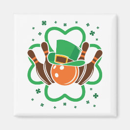 Kleeblatt Bowling Bowler St. Patricks Day Magnet
