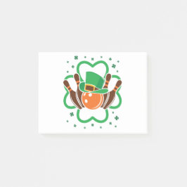 Kleeblatt Bowling Bowler St. Patricks Day Post-it Klebezettel