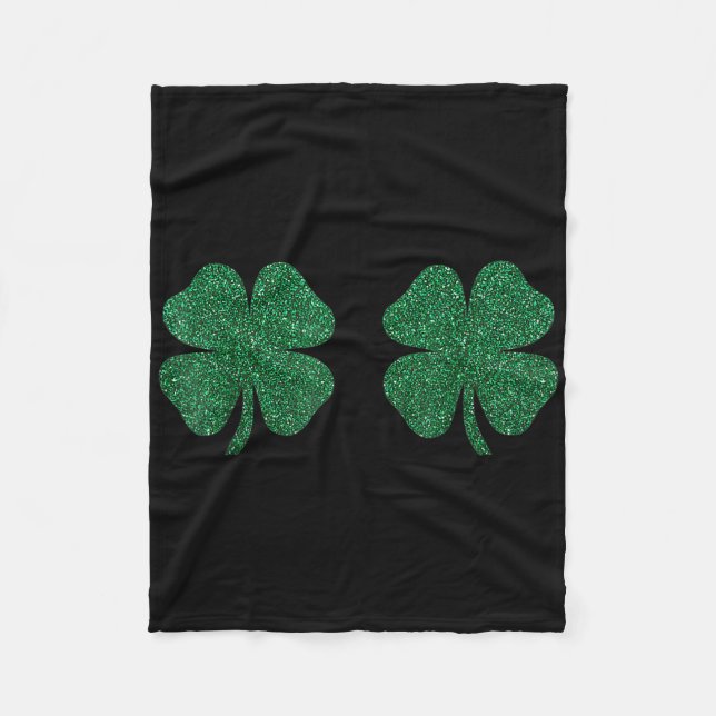 Kleeblatt-Brust-Irischer St. Patricks Day-Kleeblat Fleecedecke (Vorderseite)