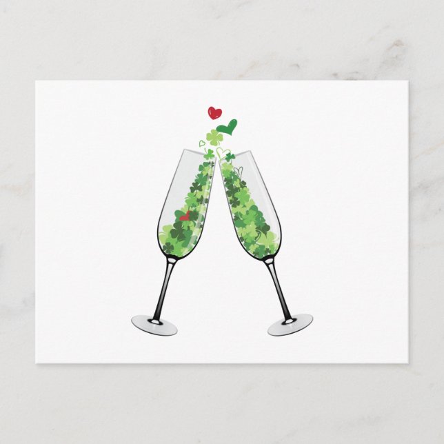 Kleeblatt Champagne Postkarte (Vorderseite)