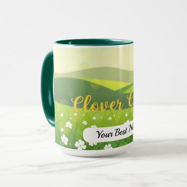 Kleeblatt-Charm-Punkt Tasse (Vorderseite Links)