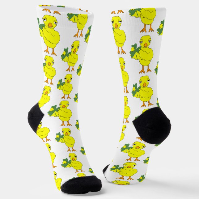 Kleeblatt Chick Muster Socken (Gewinkelt)