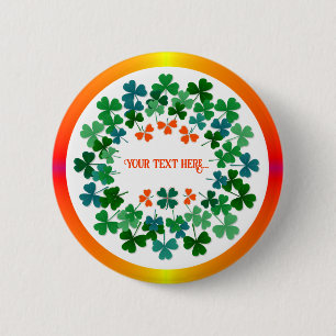 Kleeblatt Circle Custom Text Classic Round Aufkleb Button