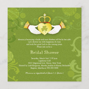 Kleeblatt Claddagh Heart Irish Brautparty Einladung