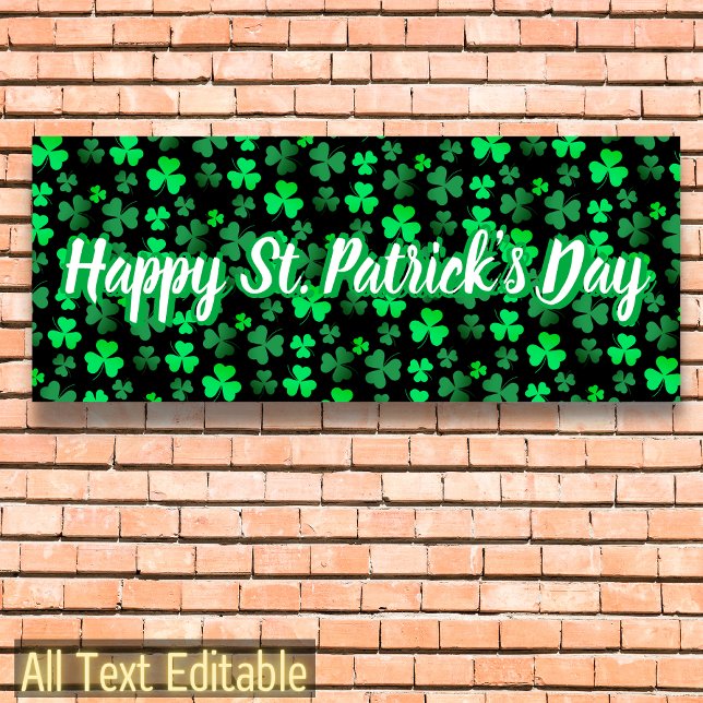Kleeblatt Clover Custom Text St Patrick's Day Part Banner (Von Creator hochgeladen)
