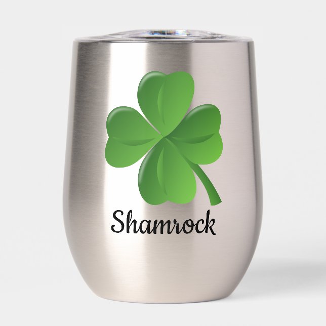 Kleeblatt Clover Design Thermal Wine Tumbler (Vorderseite)