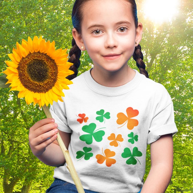 Kleeblatt Clover Green Orange Irish St Patricks Da T-Shirt (Von Creator hochgeladen)