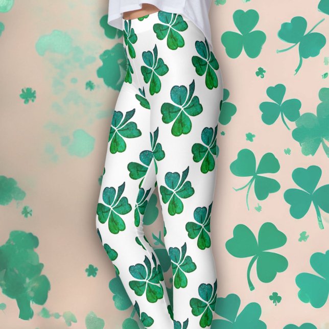 Kleeblatt Clover Green Pattern St. Patrick`s Day Leggings (Von Creator hochgeladen)