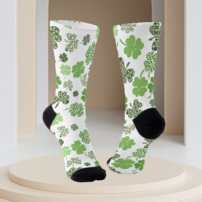 Kleeblatt Clover Green St. Patrick's Day Socken (Von Creator hochgeladen)
