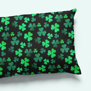 Kleeblatt Clover Ireland Irish Modern Green & Blac Kissenbezug