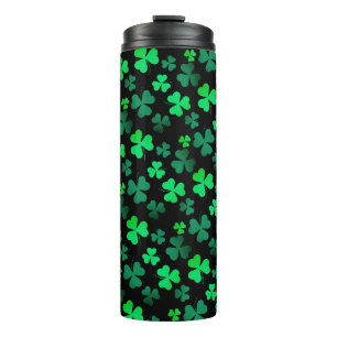 Kleeblatt Clover Ireland Irish Modern Green & Blac Thermosbecher