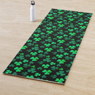 Kleeblatt Clover Ireland Irish Modern Green & Blac Yogamatte