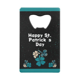 Kleeblatt Clover Irish Happy St Patrick`s Day Geldbeutel Flaschenöffner