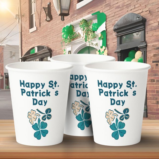 Kleeblatt Clover Irish Happy St Patrick`s Day Pappbecher (Von Creator hochgeladen)