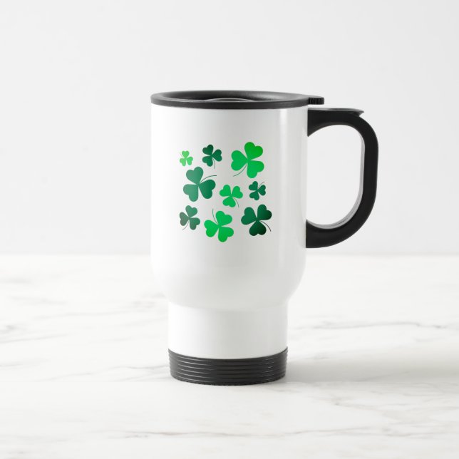 Kleeblatt Clover Leaf Irland Irish Modern Elegant Reisebecher (Rechts)