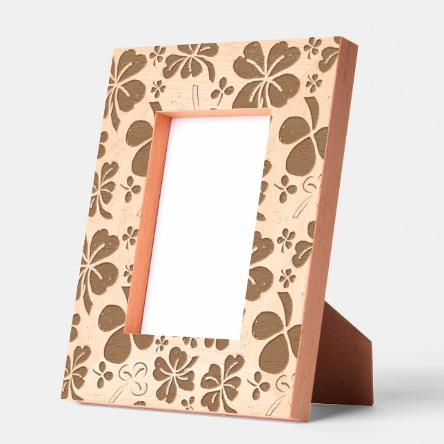 Kleeblatt Clover Muster Vier Blätter Geätzte Rahmen (Links)