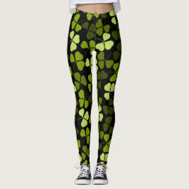 Kleeblatt Clover Pattern Floral St. Patrick Leggings