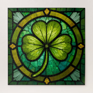 Kleeblatt Clover Stated Glass Style Art irisch