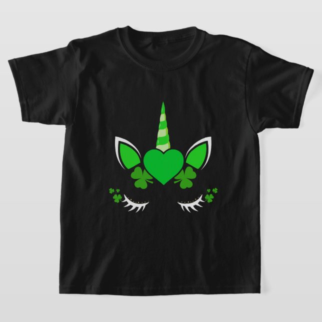 Kleeblatt Clover Unicorn St Patricks Day Girl T-Shirt (Ablage )