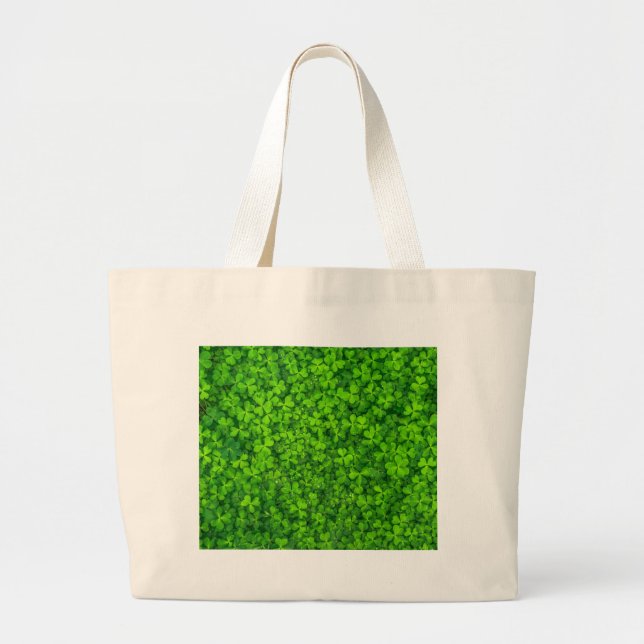 Kleeblatt Clovers Green Irish Symbol Irland Jumbo Stoffbeutel (Vorne)