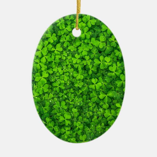 Kleeblatt Clovers Green Irish Symbol Irland Keramikornament (Vorne)