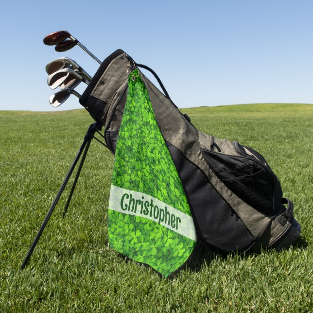 Kleeblatt Clovers Name hinzufügen Golfhandtuch (Gras)