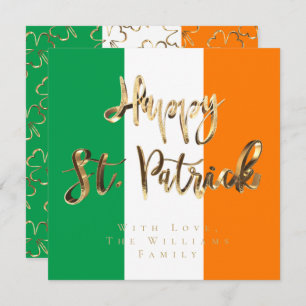 Kleeblatt Clovers Pattern Happy St. Patrick's Day Feiertagskarte