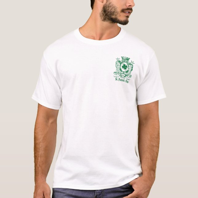 Kleeblatt Coat of Arm Wappen St. Patrick's Day T-Shirt (Vorderseite)
