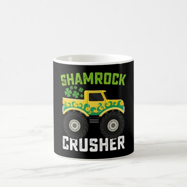 Kleeblatt Crusher Monster Truck St Patrick's Day Kaffeetasse (Mittel)