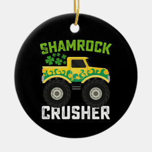 Kleeblatt Crusher Monster Truck St Patrick's Day Keramik Ornament