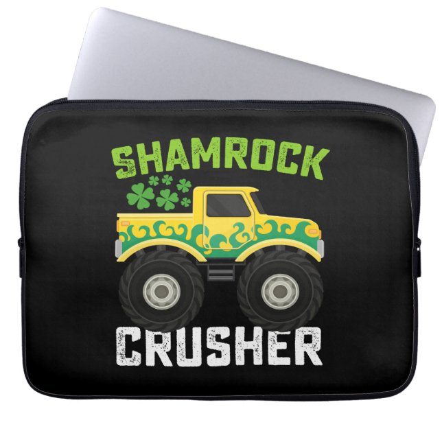 Kleeblatt Crusher Monster Truck St Patrick's Day Laptopschutzhülle (Vorderseite)