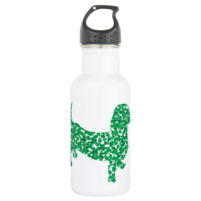 Kleeblatt Dackel Trinkflasche (Vorderseite)