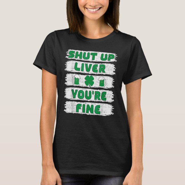 Kleeblatt Dark Beer Drinken Saint Patricks aus dem T-Shirt (Vorderseite)