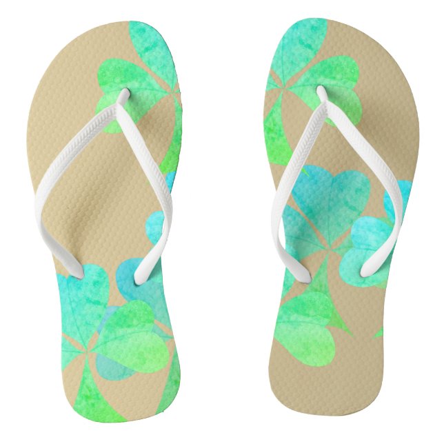 Kleeblatt Delight Gold Color Flip Flops (Fußbett)