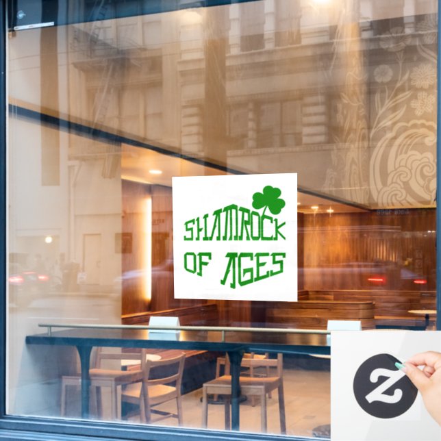 Kleeblatt des Alters Fensteraufkleber (Café-Fenster)