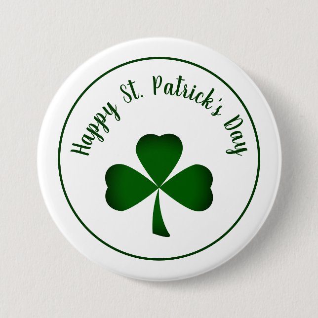 Kleeblatt des St. Patrick's Day Button (Vorderseite)