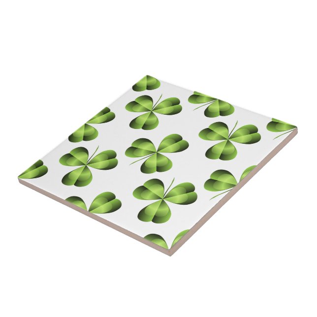 Kleeblatt drei leaf Clover Graphic Fliese (Seite)