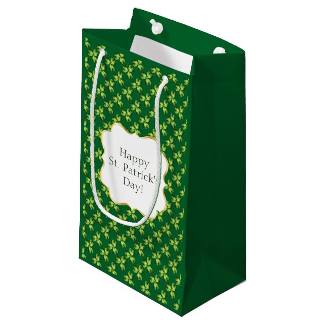 Kleeblatt drei leaf Clover Graphic Kleine Geschenktüte (Vorderseite Schrägansicht)