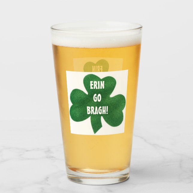 KLEEBLATT ERIN GEHT BRAGH! GLAS (Vorne (Gefüllt))