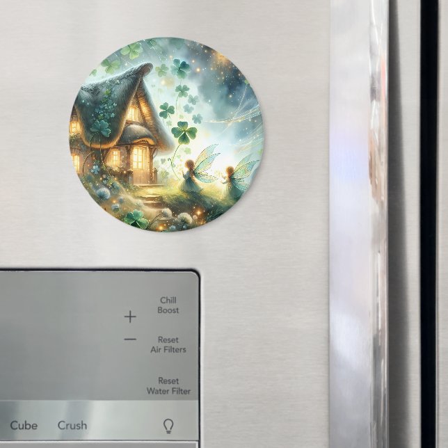 Kleeblatt-Feencottage-Glanz Magnet (In Situ (Kühlschrank))