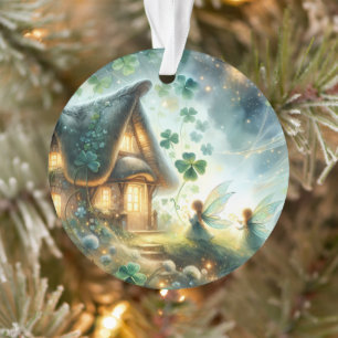 Kleeblatt-Feenhäuschen-Glanz Ornament