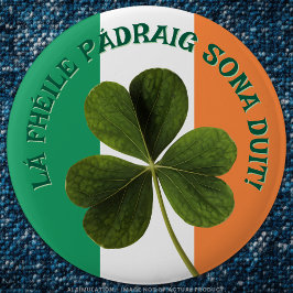 Kleeblatt/Flag Irland Happy St. Patrick’s Day! Button
